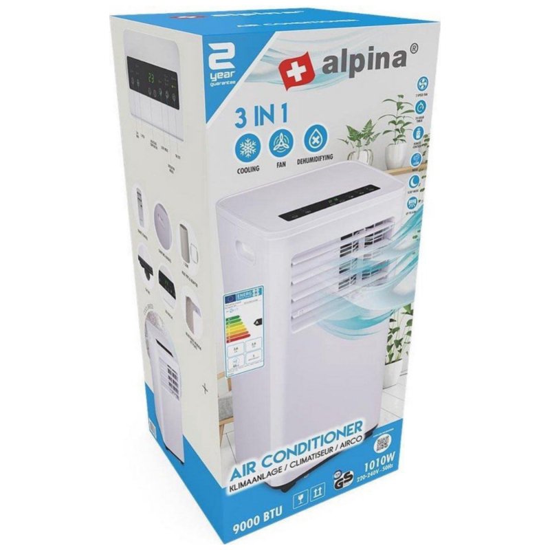 Climatiseur portable Alpina 3-en-1 BTU 9000